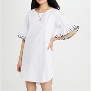 See by Chloe ruffle sleeve shift dress white - size 38 (US 6)
